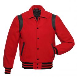 Single strips Varsity Jacket Red-Black